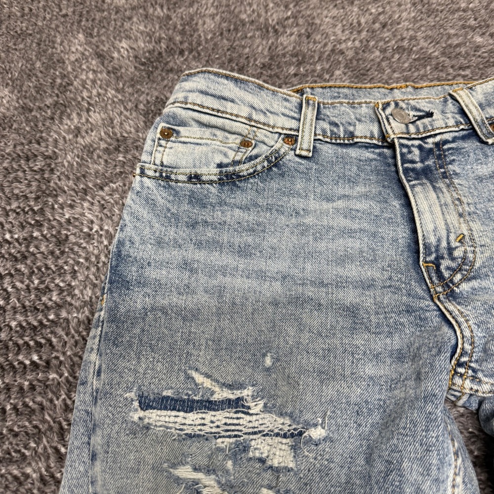 Levis Mens 511 Slim Fit Tapered Leg Jeans W30 L32 Light Wash Distressed Denim - Picture 14 of 16